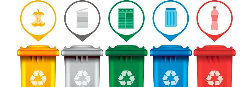 Bac de tri de recyclage design pour entreprise