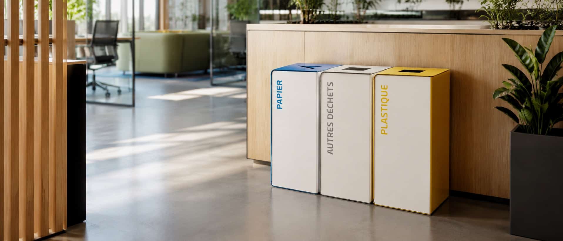 poubelle tri selectif bureau