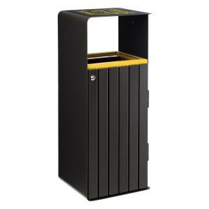 Corbeille de tri extérieur Artri Alu 110 L, lattes en aluminium
