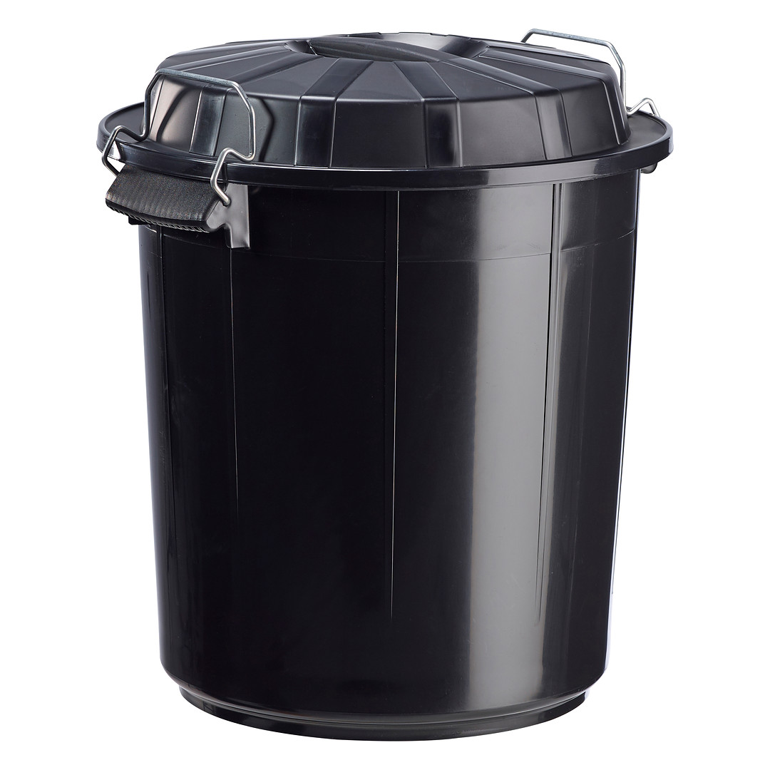 Poubelle de rue Bazi Green 70 L noire à couvercle verrouillable