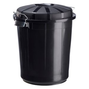 Poubelle de rue Bazi Green 70 L noire à couvercle verrouillable
