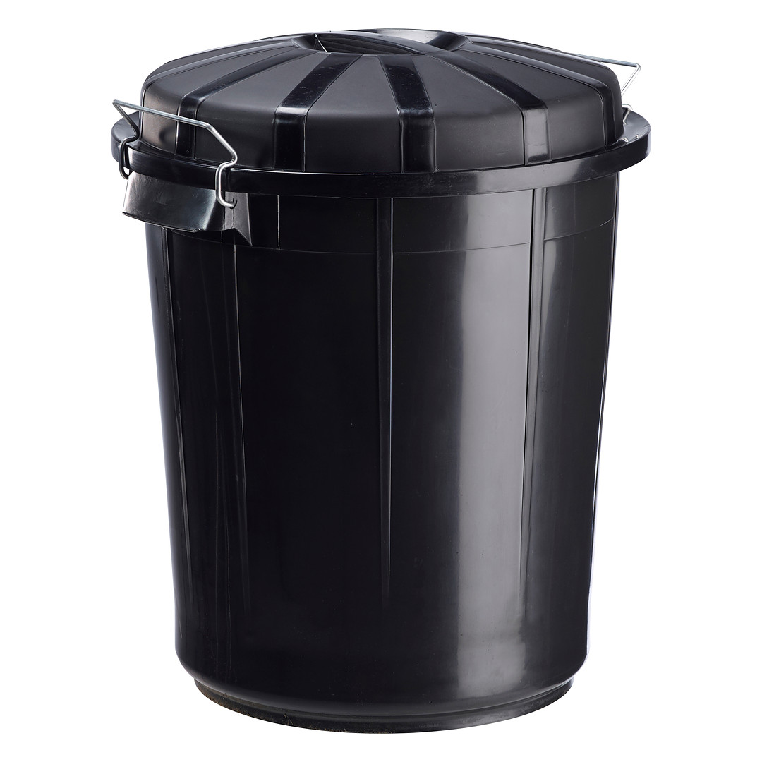 Poubelle de rue Bazi Green 70 L noire à couvercle verrouillable