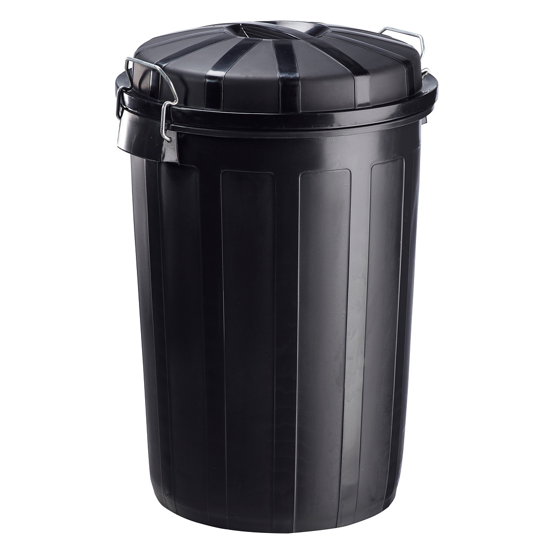 Poubelle de rue Bazi Green 70 L noire à couvercle verrouillable