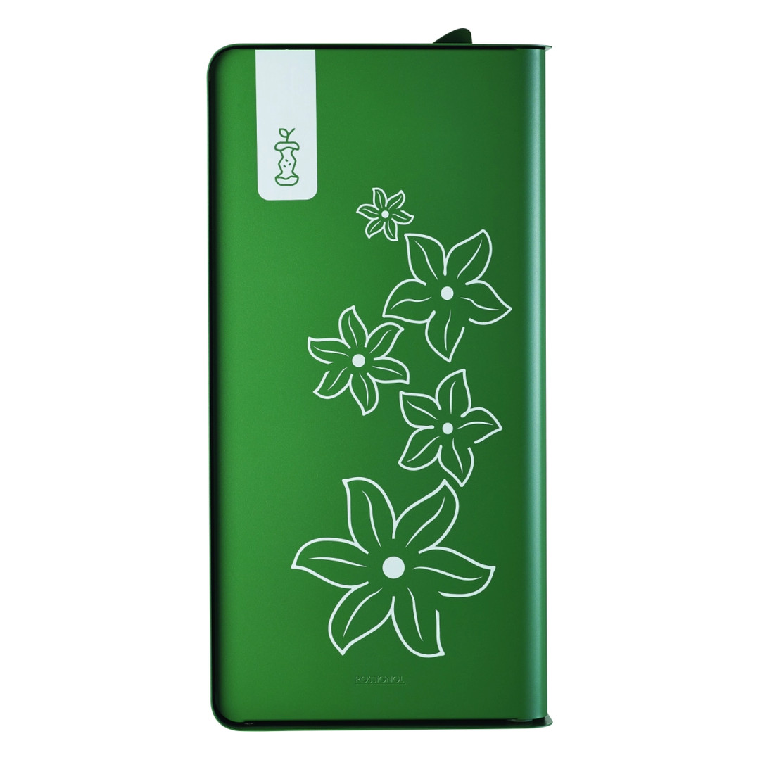 Borne de tri biodéchets Cubatri Signature 2 × 10 L en acier vert