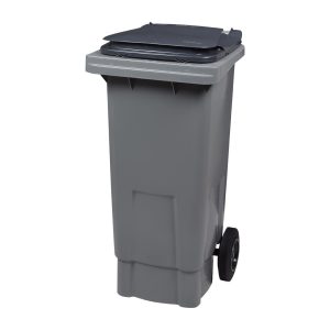 Conteneur à déchets Korok 2 roues 80 L gris, couvercle basculant