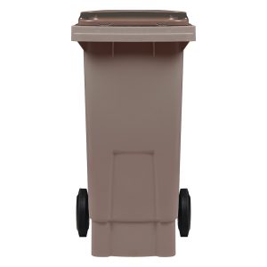 Conteneur à biodéchets Korok 2 roues 120 L, marron, avec aérations latérales