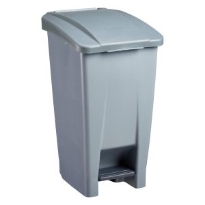 Poubelle mobile à pédale Mobily Green 60 L, corps gris, couvercle gris