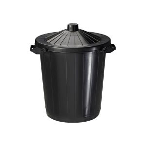 Poubelle de rue Réglisse Green 80 L noire à couvercle verrouillable, lot de 6