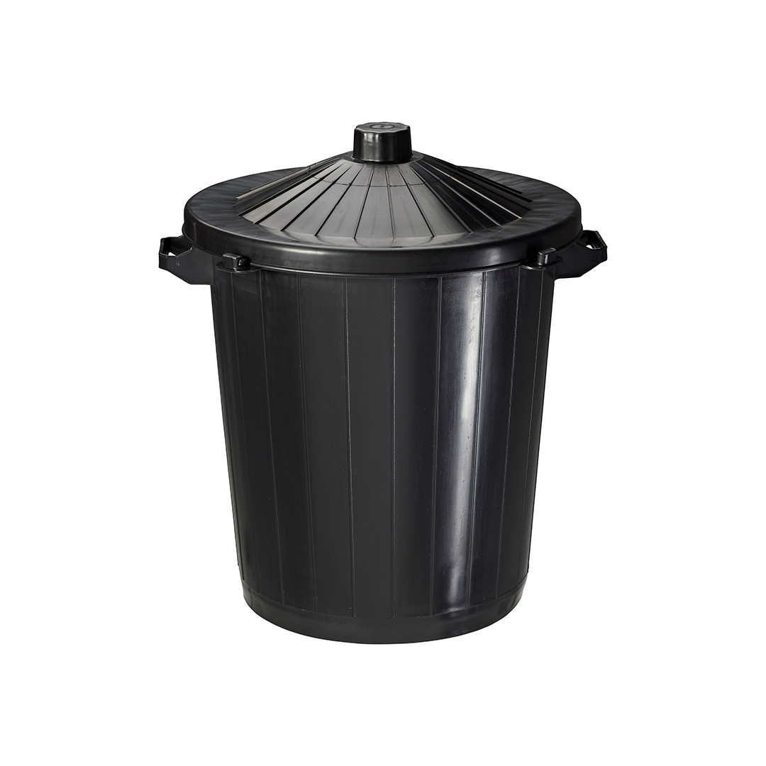 Poubelle de rue Réglisse Green 80 L noire à couvercle verrouillable, lot de 6