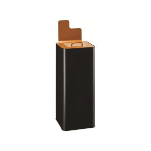 Poubelle de tri biodéchets Solstice 30 L, couvercle totem marron