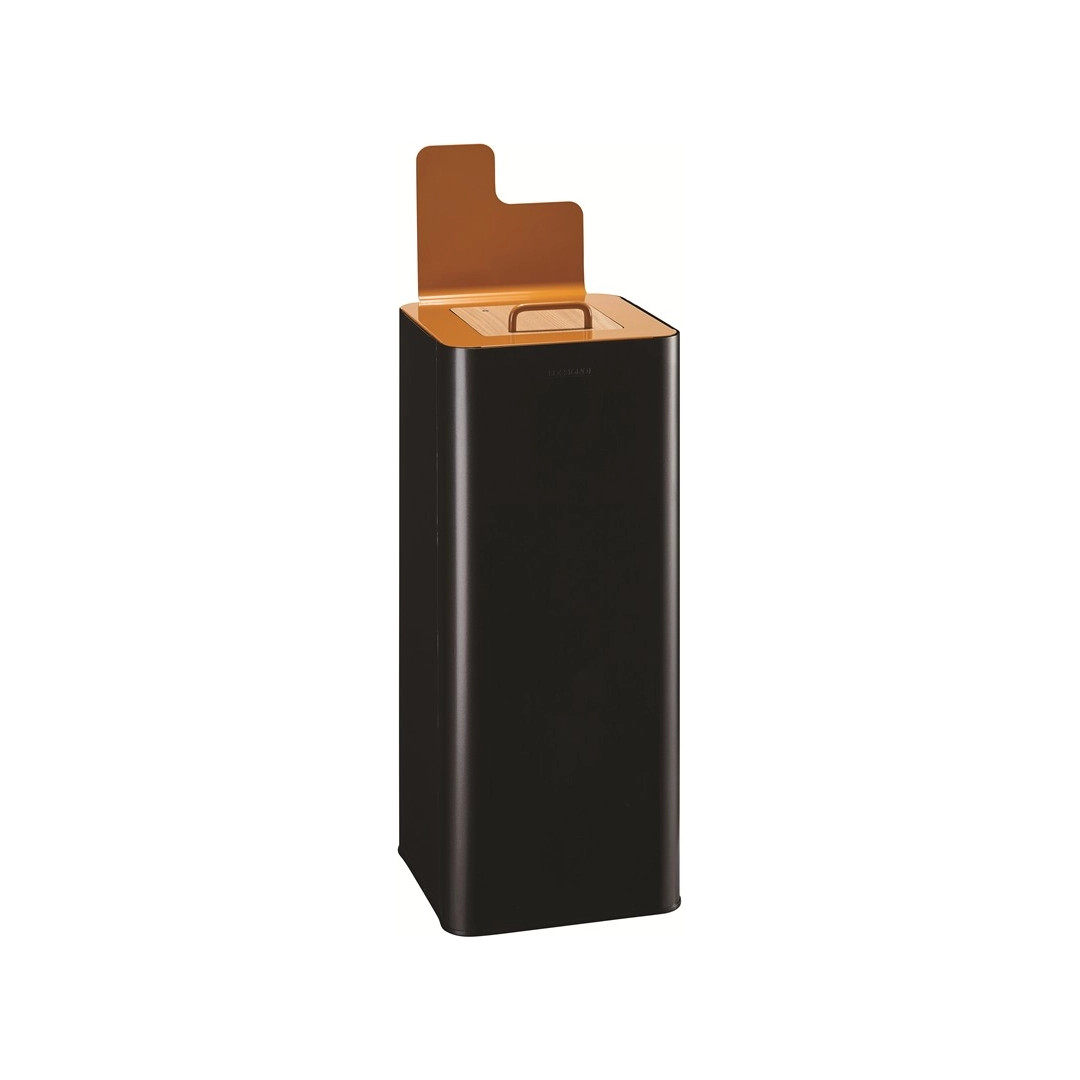 Poubelle de tri biodéchets Solstice 30 L, couvercle totem marron