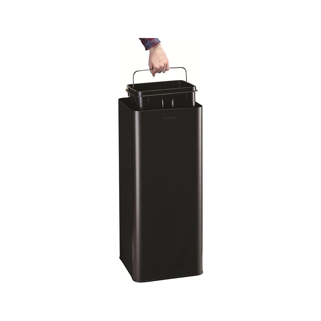 Poubelle de tri biodéchets Solstice 30 L, couvercle totem marron