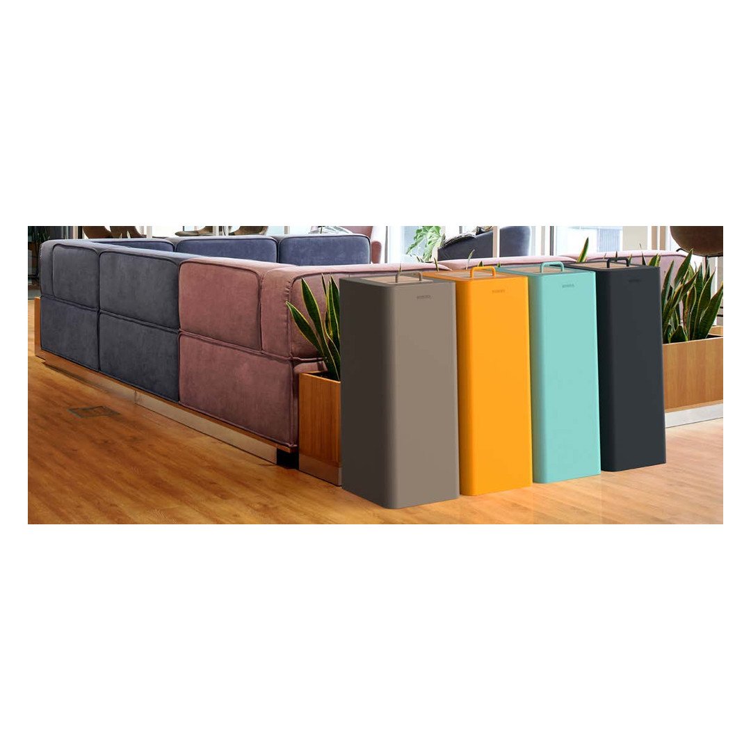 Poubelle de tri Solstice Signature 60 L anthracite, trappe en chêne clair
