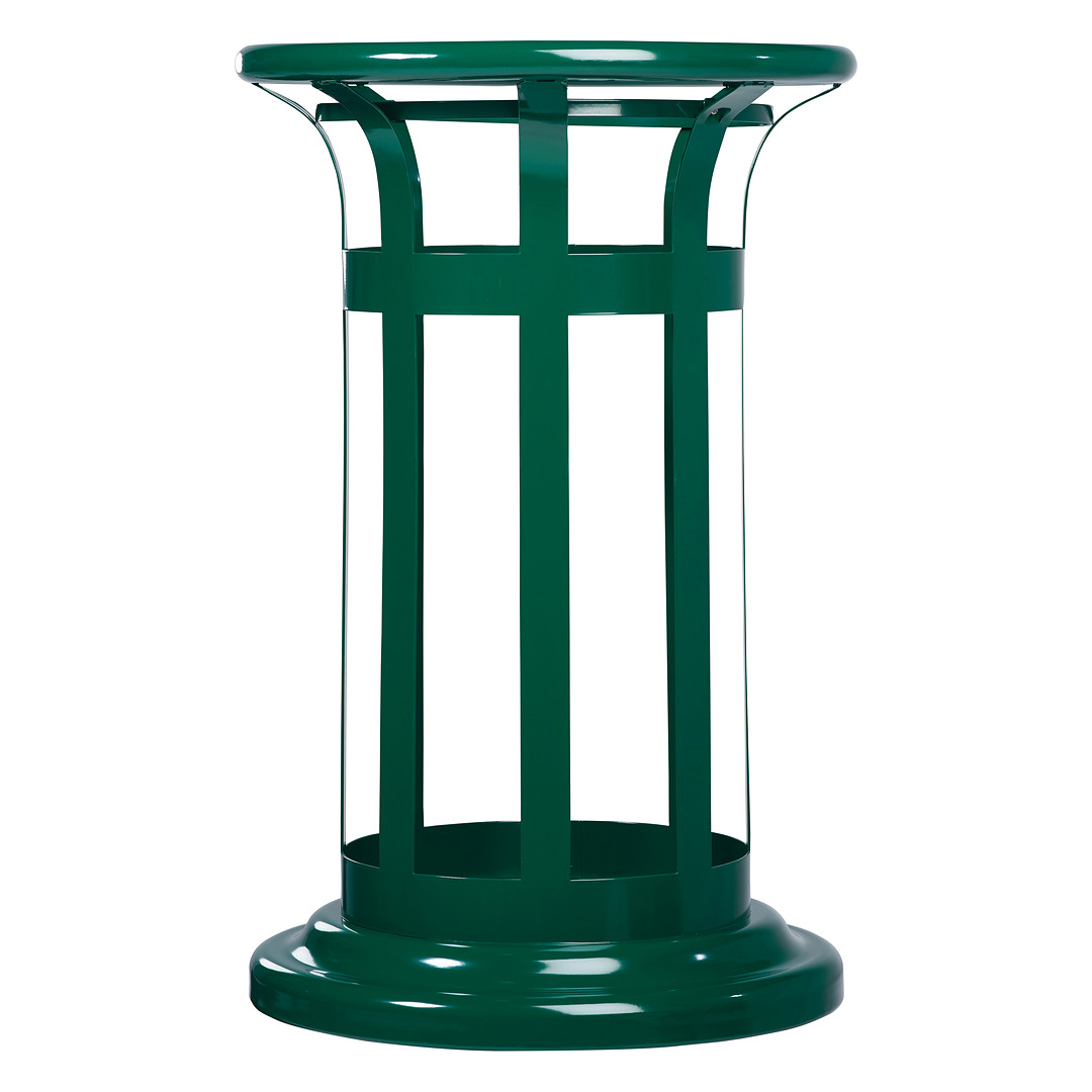 Corbeille urbaine Tulipe 60 L vert olive, acier à lattes