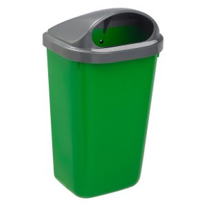 Corbeille murale Xerios Green 50 L, tête grise et corps vert